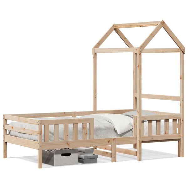 vidaXL Estructura de cama con techo madera maciza de pino 100x200 cm