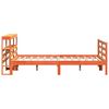 vidaXL Cama sin colch&oacute;n madera maciza de pino marr&oacute;n cera 140x190 cm