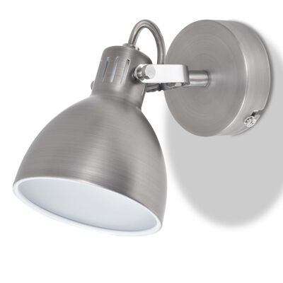 vidaXL Lámparas de pared para 2 bombillas E14 gris 2 unidades