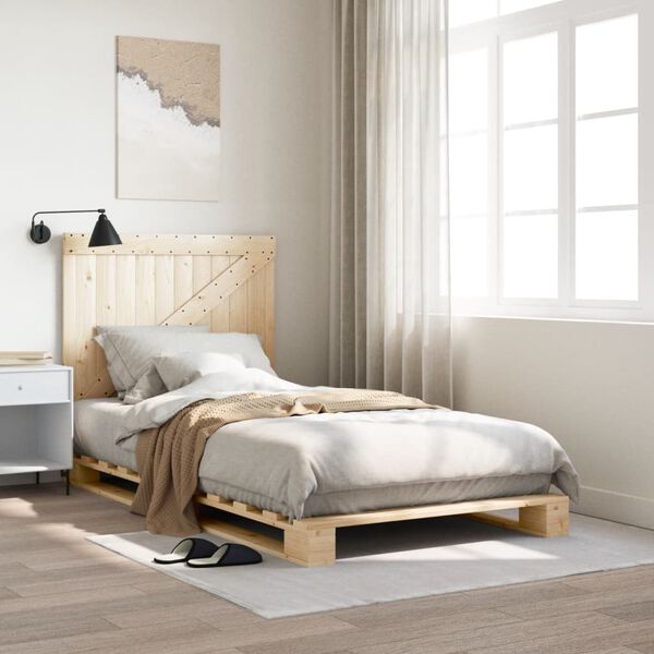 vidaXL Estructura de cama con cabecero madera maciza pino 100x200 cm