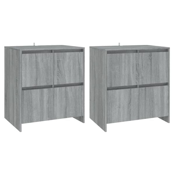 vidaXL Aparadores 2 uds madera de ingenier&iacute;a gris Sonoma 70x41x75 cm