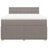 vidaXL Cama box spring con colch&oacute;n tela gris taupe 140x200 cm