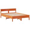 vidaXL Cama con estanter&iacute;a sin colch&oacute;n madera maciza marr&oacute;n 140x200 cm