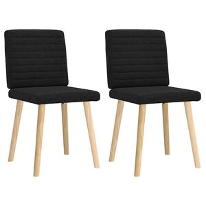 vidaXL Sillas de comedor 2 unidades tela negro