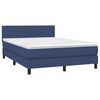 vidaXL Cama box spring con colch&oacute;n y LED tela azul 140x200 cm