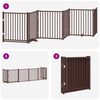 vidaXL Puerta de perros plegable 6 paneles madera &aacute;lamo marr&oacute;n 480 cm