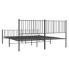 vidaXL Estructura cama sin colch&oacute;n con estribo metal negro 200x200 cm