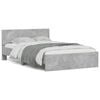 vidaXL Estructura de cama con cabecero gris hormig&oacute;n 135x190 cm
