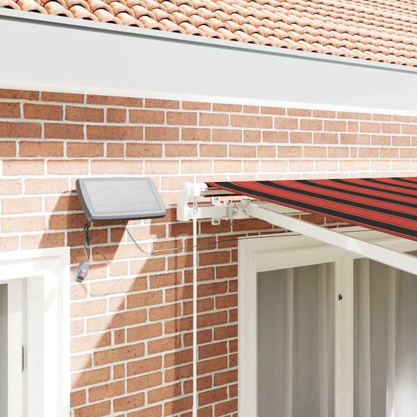 vidaXL Toldo manual retráctil con LED naranja y marrón 300x250 cm