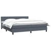 vidaXL Cama box spring con colch&oacute;n terciopelo gris oscuro 200x210 cm