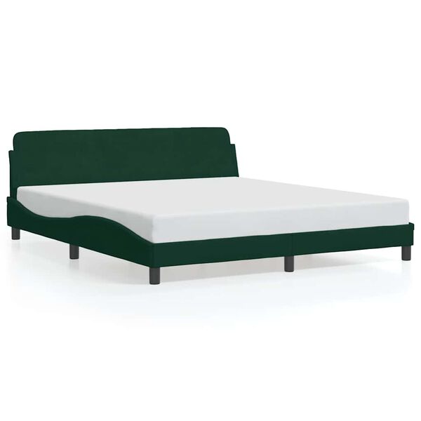 vidaXL Estructura de cama Dover terciopelo verde oscuro 180x200 cm