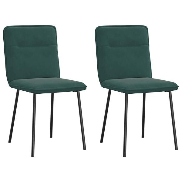 vidaXL Sillas de comedor 2 unidades terciopelo verde oscuro