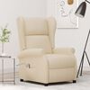 vidaXL Sillón orejero reclinable eléctrico tela blanco crema