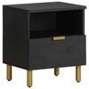 vidaXL Mesita de noche madera maciza de ingenier&iacute;a negra 40x33x46 cm
