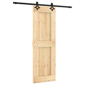 vidaXL Puerta Corredera Natural y negro 70 x 210 cm