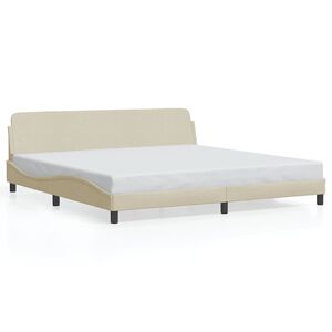 vidaXL Estructura de cama Dover tela color crema 200x200 cm