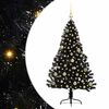 vidaXL &Aacute;rbol de Navidad Artificial Preiluminado Negro 150 cm PVC