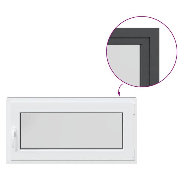 vidaXL Ventana de s&oacute;tano "RISOR" 100x50 cm oscilobatiente DIN derecha antracita