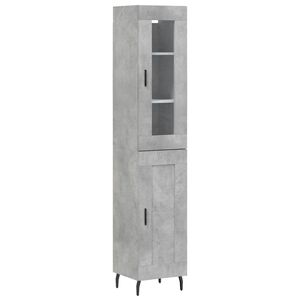 vidaXL Aparador de madera contrachapada gris hormig&oacute;n 34,5x34x180 cm