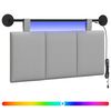 vidaXL Cabecero colgante Con luz LED Gris Nube Tela