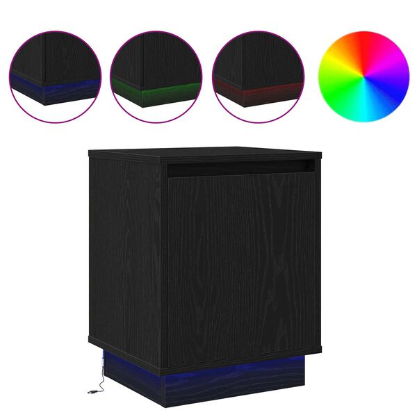 vidaXL Armario de Noche Roble Negro 39 x 34,5 x 50 cm