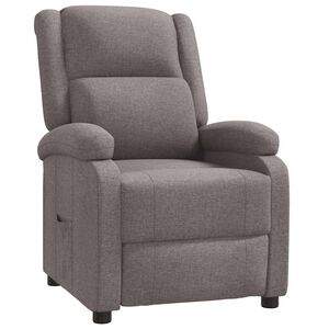 vidaXL Sill&oacute;n reclinable de tela gris taupe