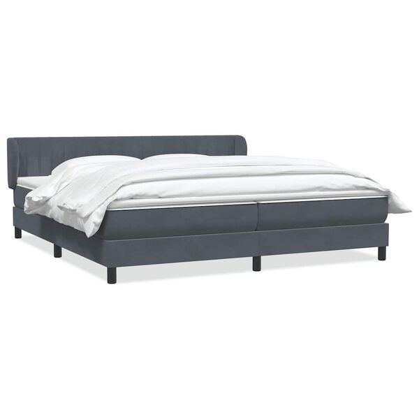 vidaXL Cama box spring con colchones terciopelo gris oscuro 180x210 cm