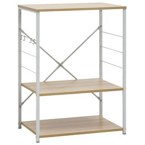 vidaXL Armario para microondas blanco y roble 60x39,6x79,5 cm