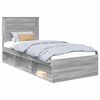 vidaXL Estructura de cama con cabecera Gris Sonoma 100 x 200 cm