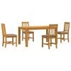 vidaXL Conjunto de comedor 5 uds. Gris Madera de Roble S&oacute;lido