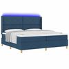 vidaXL Cama tipo Box Spring con colch&oacute;n con LED Azul 200 x 200 cm tela