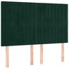 vidaXL Cama box spring colch&oacute;n y LED terciopelo verde oscuro 140x190cm