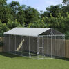 vidaXL Perrera exterior con techo acero galvanizado plata 3x7,5x2,5 m