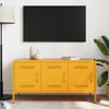 vidaXL Mueble de TV de acero amarillo mostaza 100,5x39x50,5 cm