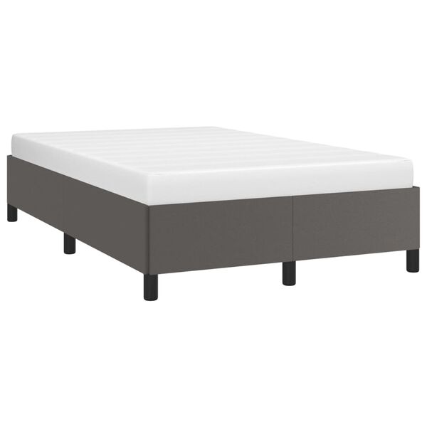 vidaXL Estructura de cama sin colch&oacute;n cuero sint&eacute;tico gris 120x200 cm