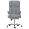 vidaXL Silla de oficina reclinable con masaje de tela gris claro