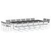 vidaXL Juego de comedor de jard&iacute;n 17 pzas con cojines textilene blanco