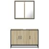 vidaXL Set de muebles de baño 2 pzas madera contrachapada roble Sonoma