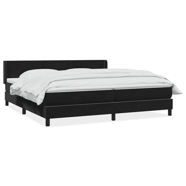 vidaXL Cama box spring con colch&oacute;n terciopelo negro 200x210 cm
