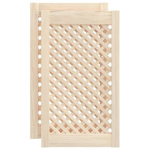 vidaXL Puertas de armario entramado 2 uds madera pino 39,5x69 cm