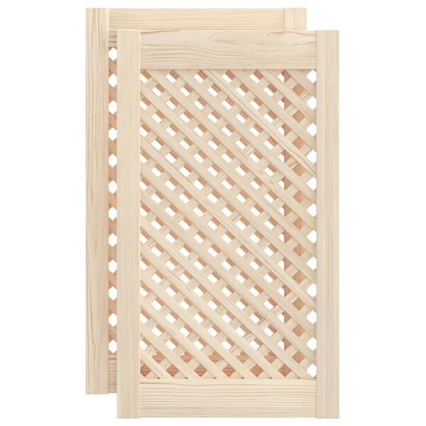 vidaXL Puertas de armario entramado 2 uds madera pino 39,5x69 cm
