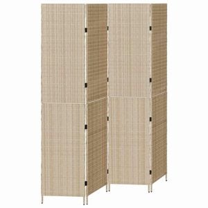 vidaXL Separador de habitaciones Beige 195 x 200 cm rat&aacute;n sint&eacute;tico