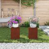 vidaXL Soporte de plantas 2 pcs Oxidado 24 x 24 x 35 cm