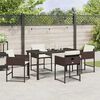 vidaXL Conjunto de Comedor de Jard&iacute;n 5 pcs Marr&oacute;n rat&aacute;n sint&eacute;tico