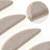 vidaXL Alfombrillas para escaleras 15 unidades 56x17x3 cm Plateadas Semicirculares