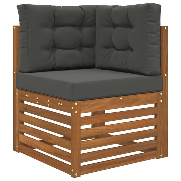 vidaXL Coj&iacute;n para sof&aacute; de exterior 3 pcs Antracita Poli&eacute;ster