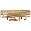 vidaXL Conjunto de sof&aacute;s de exterior con coj&iacute;n 7 pcs Natural y Beige