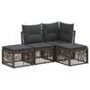 vidaXL Conjunto de sof&aacute;s de jard&iacute;n 4 pcs Gris rat&aacute;n sint&eacute;tico