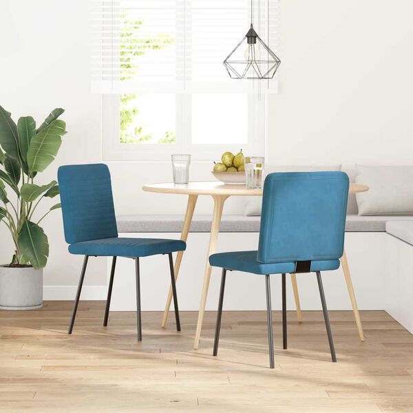 vidaXL Sillas de comedor 2 unidades terciopelo azul