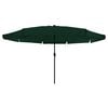 vidaXL Parasol de jardín Verde y Negro 395 x 395 x 245 cm